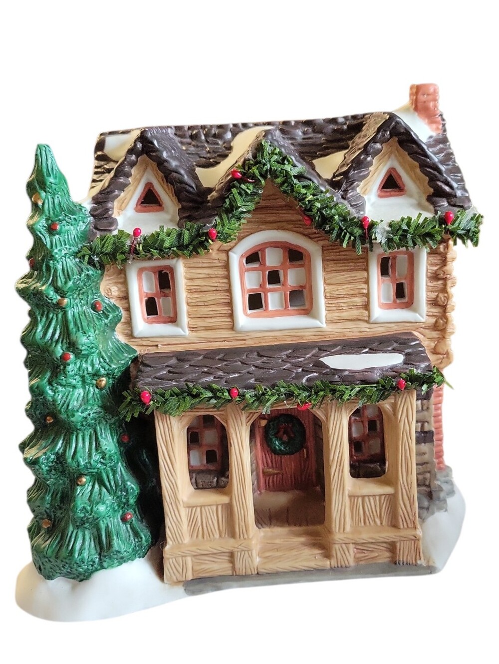 Vtg 94 Christmas Valley Collectibles 2-Story Porcelain Johnson's Farmhouse W/Box
